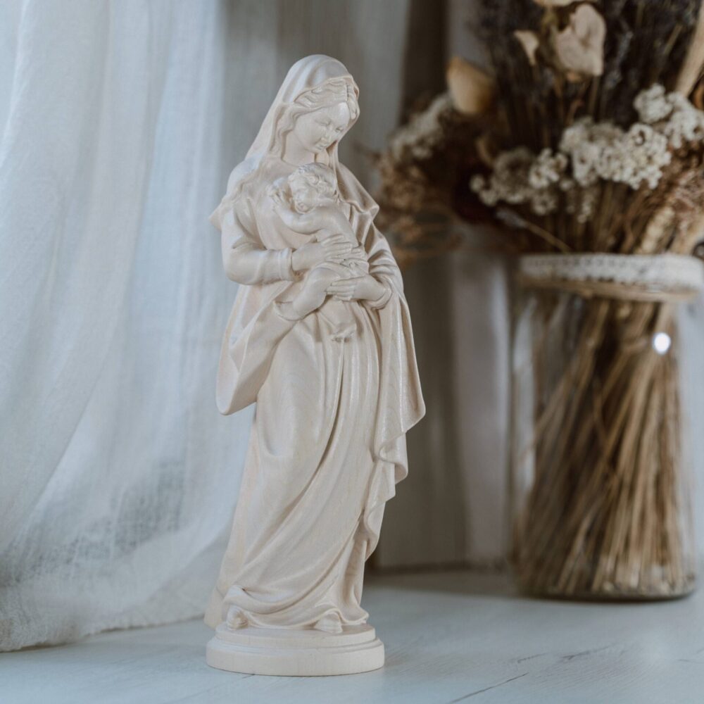 Virgen con niño de madera