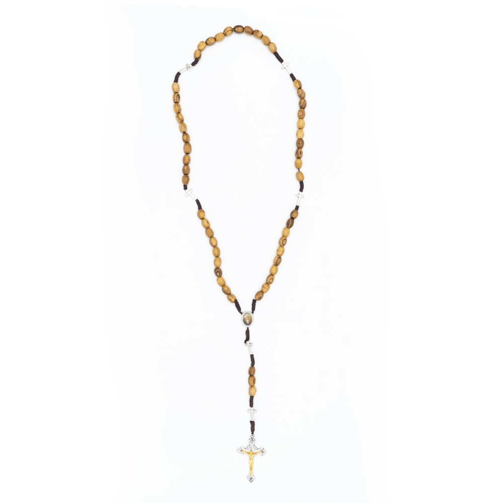 TREE OF LIFE REV. 22:14 Icono de madera de olivo de Tierra Santa, rosario  de cuerda y cruz de oración, paquete de regalo católico, regalos religiosos